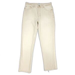 URBAN OUTFITTERS BDG 90s Dad Baggy Tapered Button Fly Jeans Cream Womens 30 x 28